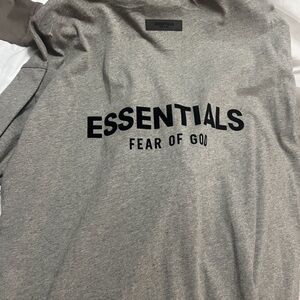 Essentials LS Tee- Heathered Grey- NWT